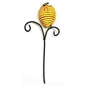 Polystone/Iron Mini Country Beehive Stake U03-1211232-0060-a single beehive on stake. Garden décor.