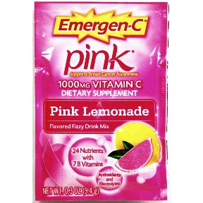 Emergen-C® Pink® Dietary Supplement - Pink Lemonade V01-0270404-1100-0.3 oz travel size packet.