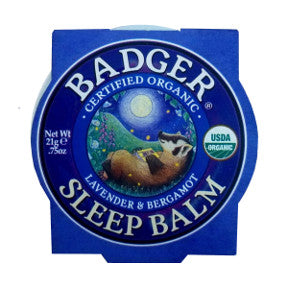 Badger Sleep Balm - Lavender & Bergamot V03-0270701-9100 - 0.75 oz skin balm in travel size tin. USDA Organic.
