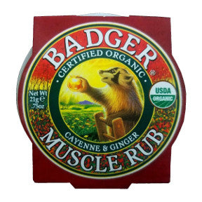 Badger Sore Muscle Rub V03-0370701-9100 - 0.75 oz skin balm in travel size tin. USDA Organic.