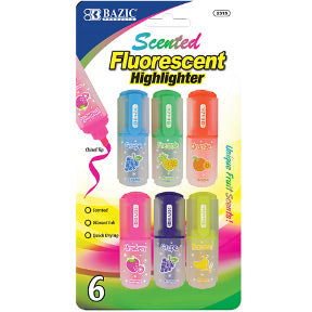 Bazic Fruit Scented Mini Fluorescent Highlighters - 6 Count Y01-0588001-1210